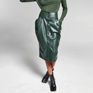 Jeannie Mai X Inc Petite Draped Pleather Skirt